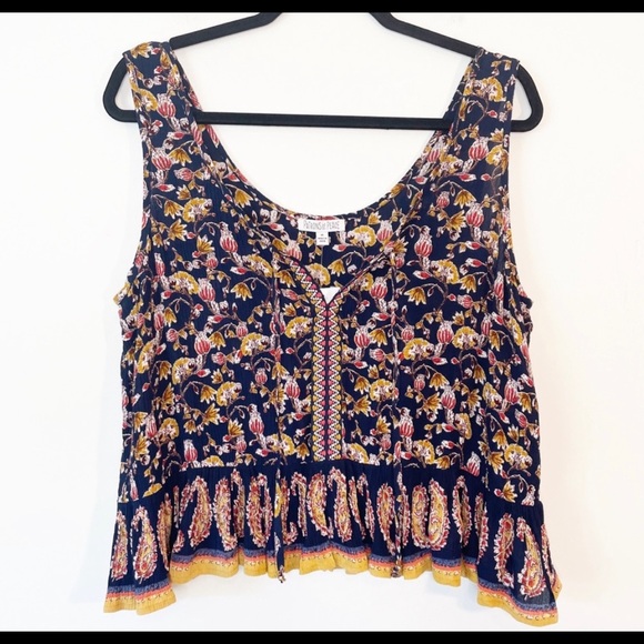 Anthropologie | Tops | Nwt Anthropologie Boho Floral Print Crop Tank ...